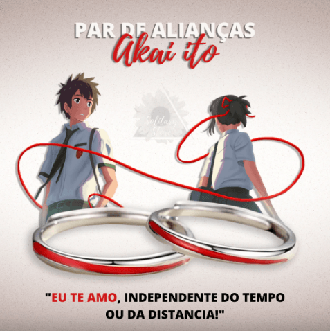 Aliança Akai Ito (par) - Seu Par